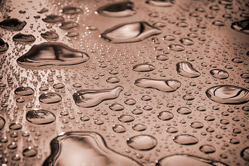 Close up water drops on metal surface can be used for web design