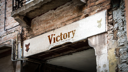 Obraz premium Street Sign to Victory