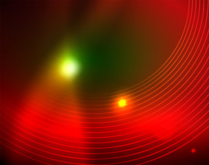 Neon circles abstract background