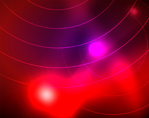 Neon circles abstract background