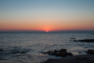 sunrise at Rhodes harbor in Greece