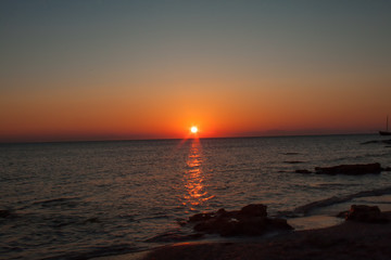 sunrise at Rhodes harbor in Greece