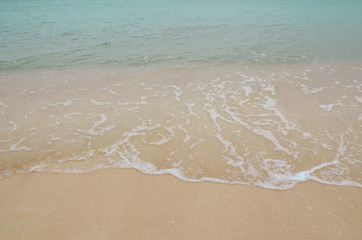 Fototapeta na wymiar Paradise beach near turquoise water, Cuba