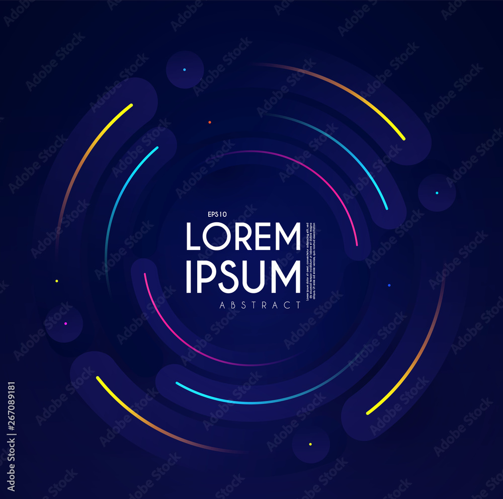Wall mural minimal geometric motion design. dynamic space. abstract colorful background.