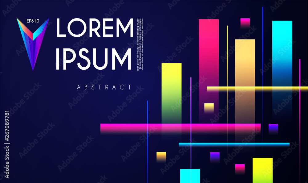 Wall mural minimal geometric motion design. dynamic space. abstract colorful background.