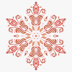 Fototapeta na wymiar Elegant vintage vector round ornament in classic style. Abstract traditional pattern with oriental colorful elements. Classic vintage pattern