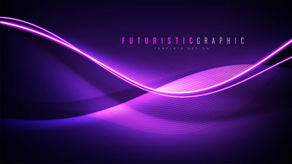Abstract curvy purple background in vector art