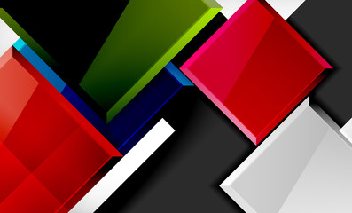 Bright colorful square shape blocks geometrical background