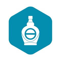 Maple syrup in glass bottle icon. Simple illustration of maple syrup in glass bottle vector icon for web