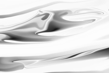 Obraz premium 3d liquid metal abstraction. black and white oil mass