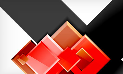 Bright colorful square shape blocks geometrical background