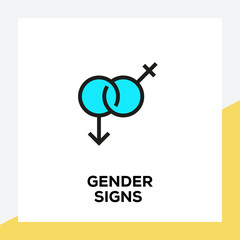 GENDER SIGNS LINE ICON SET