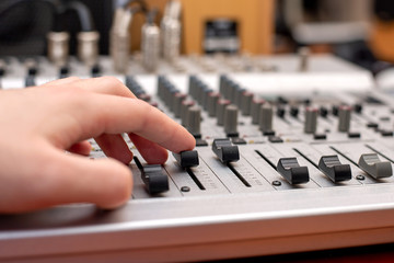 mixing console recording studio sound director