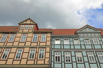 Fototapeta na wymiar Alte Fachwerkhäuser in Lüchow (Niedersachsen)