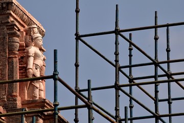 scaffolding on a temple