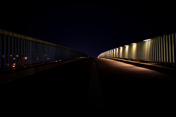 Pedestrian bridge in Berlin Jungfernheide at night