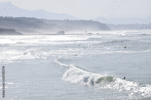 Plage De Biarritz Sous Le Soleil Hivernal Stock Photo And