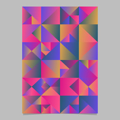 Abstract triangle poster template - multicolored polygonal vector stationery background