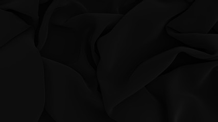 Black mat luxury cloth abstract background. Dark Elegant wallpaper. Silk, satin, velvet.