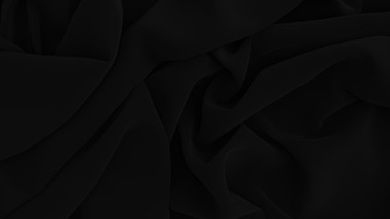 Fototapeta premium Black mat luxury cloth abstract background. Dark Elegant wallpaper. Silk, satin, velvet.