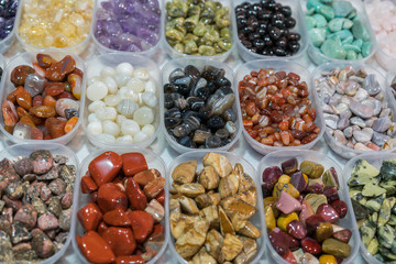 Various precious and semiprecious stones. Gemstone collection
