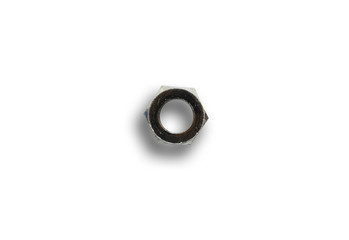 Screw heads, nuts isolated on white background, This has clipping path.