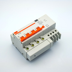 Electric switch concept isolated on white background. A photo of an electrical device, perfect for...
