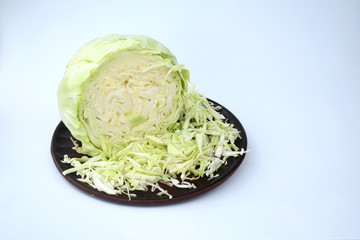 Fototapeta premium Cabbage on a brown dish.