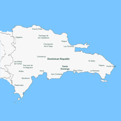 Detailed vector map Dominican Republic.
