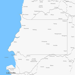 Detailed vector map Equatorial Guinea.