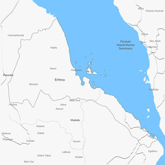Detailed vector map Eritrea.