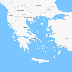 Detailed vector map Greece.