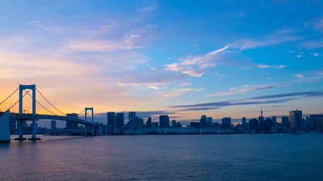東京風景　タイムラプス　日没から夜景　長時間撮影