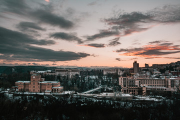 sunset above the city