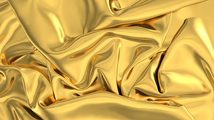 Gold satin or silk background. Gold digital fabric background. Gold texture.