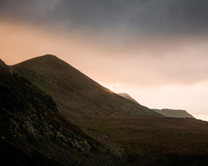 sunset in the mountains