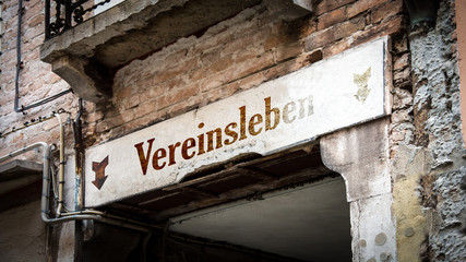 Obraz premium Schild 383 - Vereinsleben
