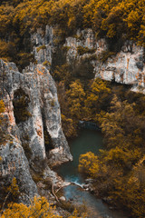 River making its way through a canyon