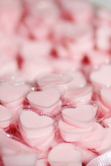 Obraz na płótnie Canvas Delicious Thai sweet Desserts made from Coconut jelly in heart shape cup. Valentine day concept.