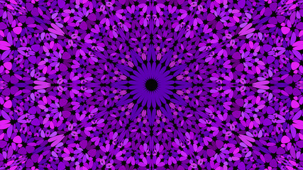 Obraz premium Purple floral mosaic mandala background - abstract bohemian vector ornament wallpaper graphic