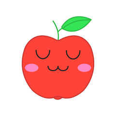 Apple cute kawaii vector character
