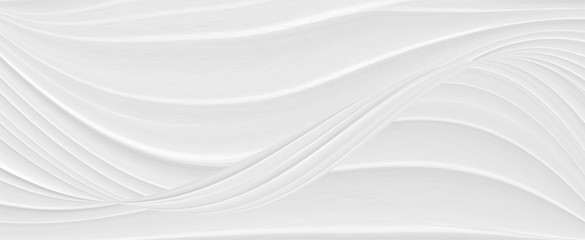 White background 3 d with elements of waves in a fantastic abstract design, the texture of the lines in a modern style for wallpaper. Light gray template for wedding ceremony or business presentation.