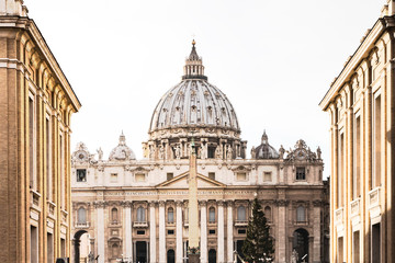 St.Peter's Cathedral in Rome. Selective focus.