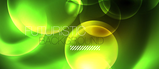 Shiny neon circles abstract background