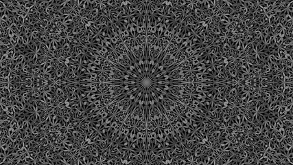 Grey abstract floral garden mandala background - geometric vector illustration