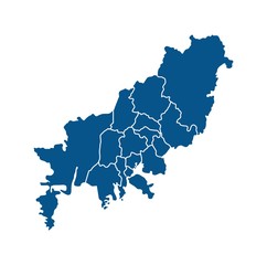 Outline map of Busan districts