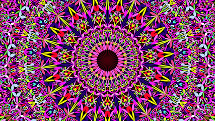 Colorful abstract flower garden mandala pattern geometry wallpaper - ethnic vector graphic