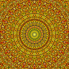 Colorful jungle garden mandala pattern background design - abstract oriental vector ornament wallpaper illustration