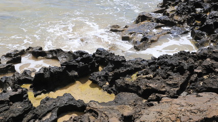 sable blond et basalte noir