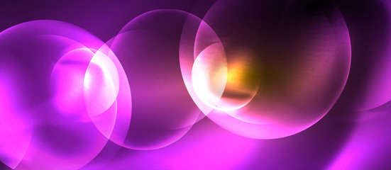 Shiny neon circles abstract background